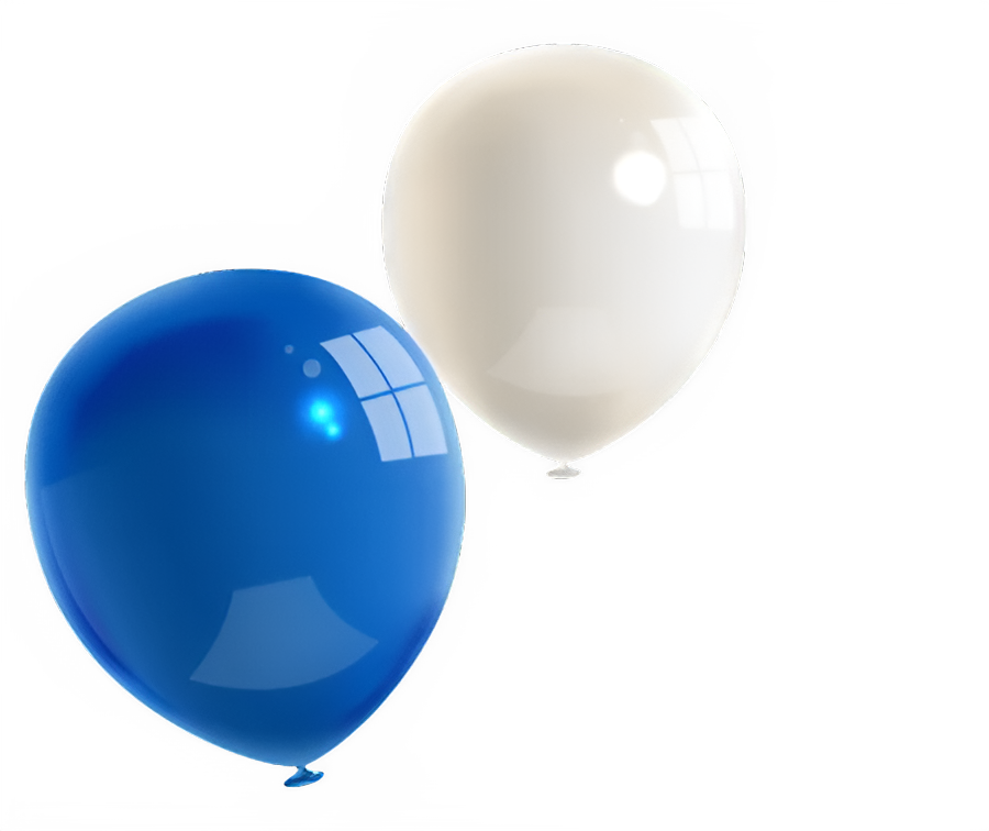 A White and Blue Balloon